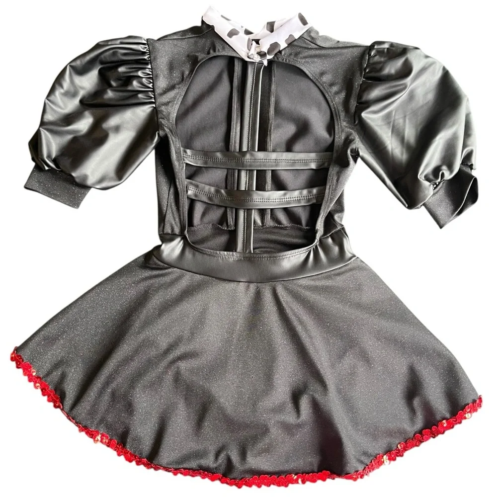 Semi Custom Dalmatian Cruella Themed Dance Costume Size Medium Child - Picture 8 of 8